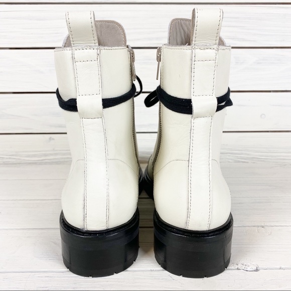 NEW All Saints Lira Hiker White Leather Boots 11 - Picture 11 of 16